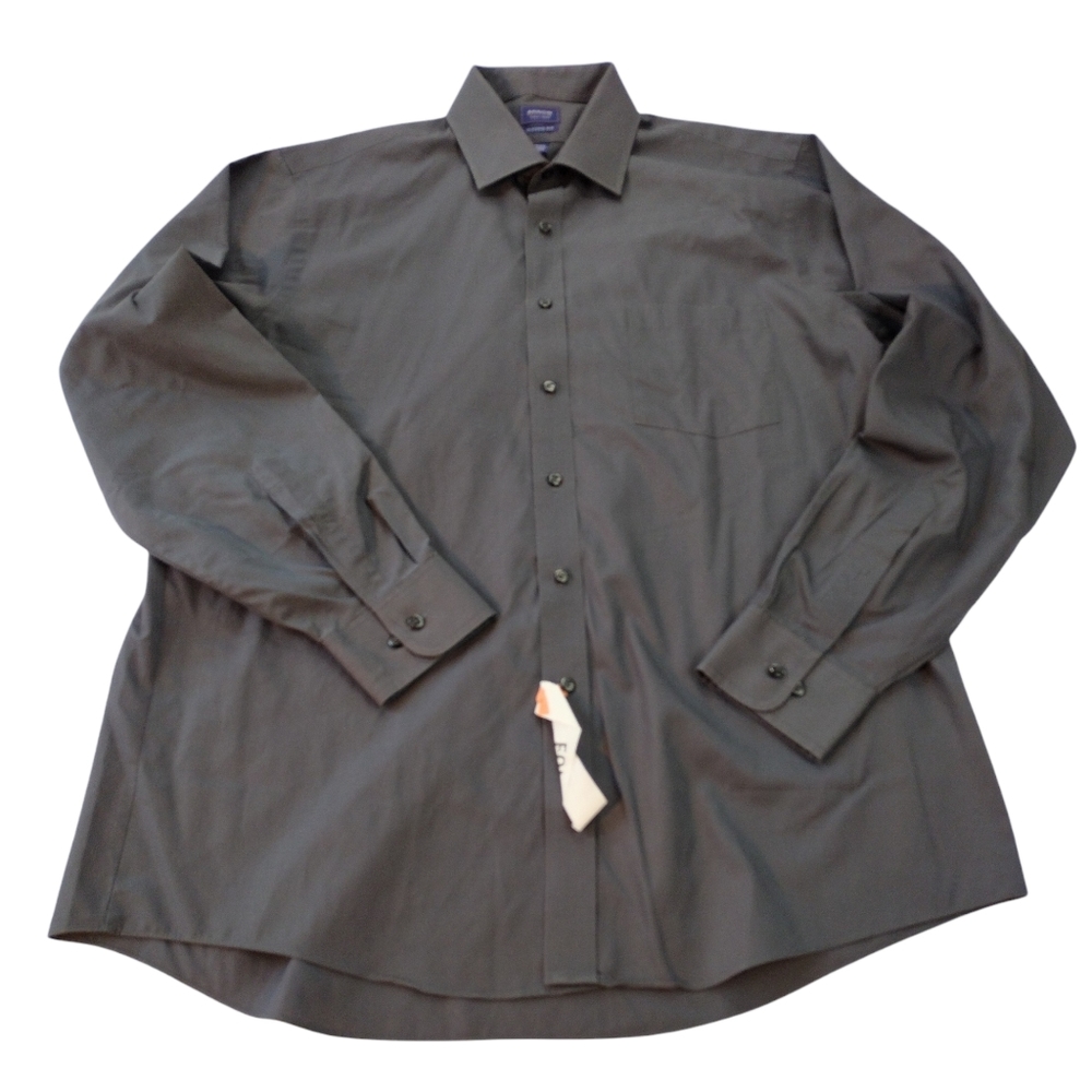 NEW Arrow Classic Fit Mens 2XL 16-16.5 34/35 Blck Long SLV Button Up Dress Shirt